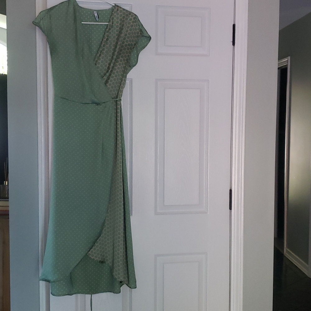 Summer dress, green, wrap up